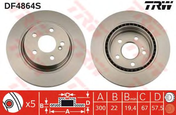 Disc frana MERCEDES-BENZ W204/C204/S204/C207/A207 1,8-5,5 07- 300 X 22