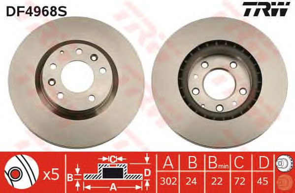 Disc frana MAZDA RX 8 2,6 03-12 303 X 24