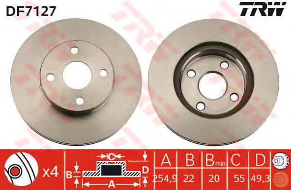 Disc frana TOYOTA COROLLA 04- COMBI