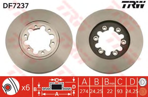 Disc frana FORD RANGER 2,5 TD 4X4 99-06