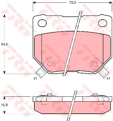 set placute frana,frana disc NISSAN 300 ZX 3,0 90-95 73,3 X 54,6 X 15,8