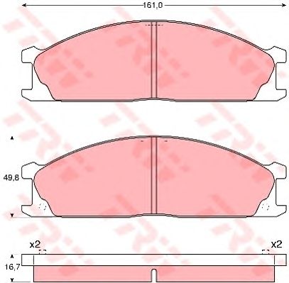 set placute frana,frana disc NISSAN URVAN 2,0-2,4/2,3-2,5D 82-97 161 X 49,8 X 16,7