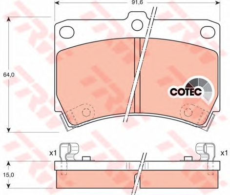 set placute frana,frana disc