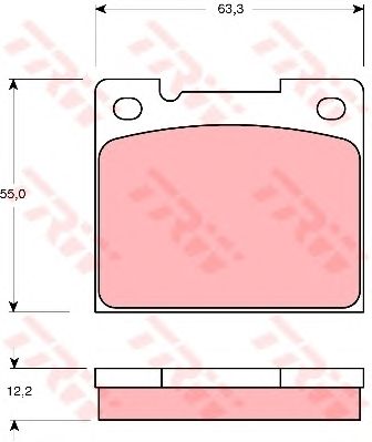 set placute frana,frana disc VOLVO 240/260/740/940/960 74-98 63,3 X 55 X 12,2 TRW