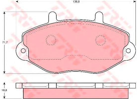 set placute frana,frana disc FORD TRANSIT 91-00 138,8 X 71,7 X 18,8 BENDIX