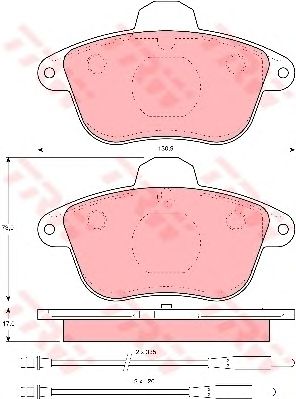 set placute frana,frana disc CITROEN XM 91-00 130,9 X 73 X 17 BENDIX