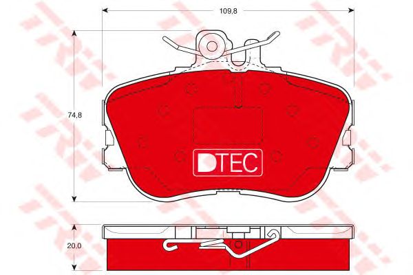 set placute frana,frana disc MERCEDES-BENZ W202 93-00 DTE COTEC 109,8 X 74,8 X 20