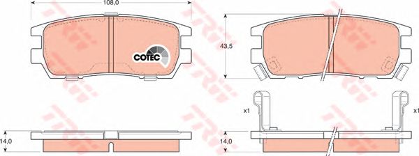 set placute frana,frana disc MITSUBISHI PAJERO