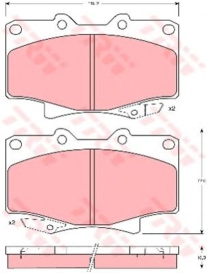 set placute frana,frana disc TOYOTA LAND CRUISER