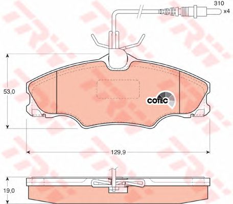 set placute frana,frana disc PEUGEOT 406 95- disc 14"