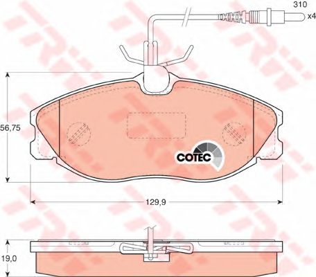 set placute frana,frana disc PEUGEOT 406 95- disc 15"