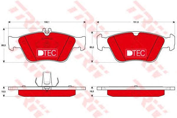 set placute frana,frana disc MERCEDES-BENZ W202/W210/R170 95-04 DTEC COTEC 151,5 X 60 X 19,5