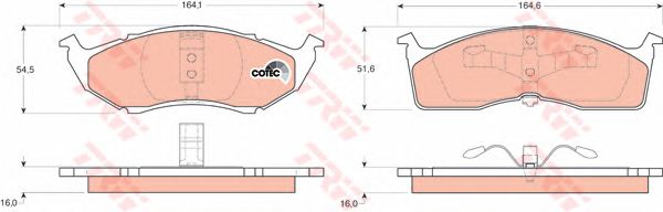 set placute frana,frana disc