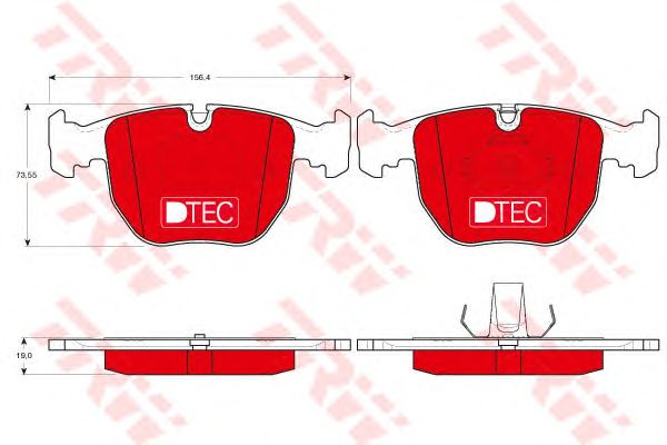 set placute frana,frana disc BMW 5/7/X3/X5 94-11 DTEC COTEC 156,4 X 73,55 X 19