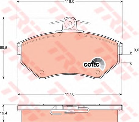 set placute frana,frana disc