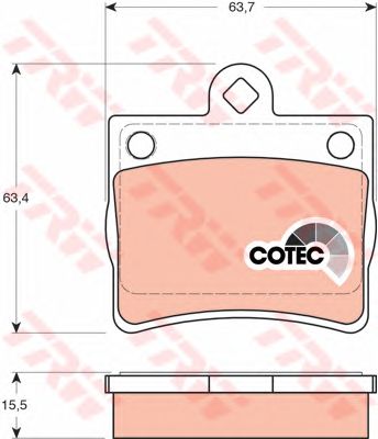 set placute frana,frana disc MERCEDES-BENZ W202 1,8-2,3 96-00 63,4 X 63,7 X 15,5