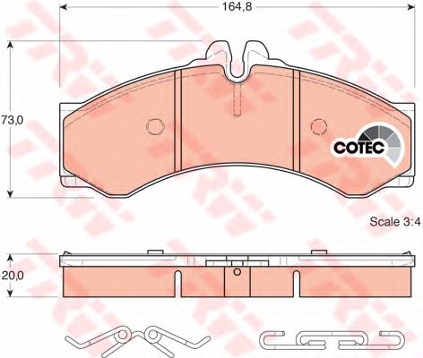 set placute frana,frana disc