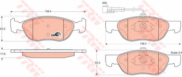 set placute frana,frana disc FIAT BRAVO/BRAVA 1,9TD/JTD/1,8B