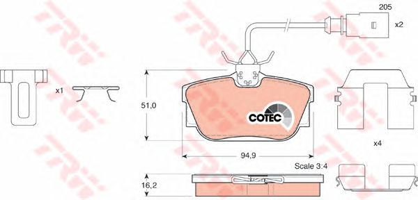 set placute frana,frana disc VW SHARAN/GALAXY 00-/T4 97-