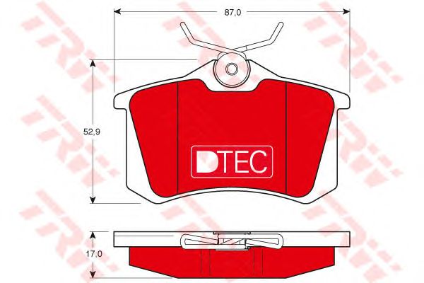 set placute frana,frana disc AUDI A1/A2/A3/A4/A6/A8/TT 96- DT ECOTEC 87,0 X 52,9 X 17,0