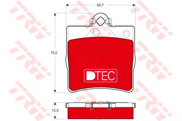 set placute frana,frana disc MERCEDES-BENZ W202/W210/R170 96-04 DTEC COTEC 63,7 X 73,0 X 15,3