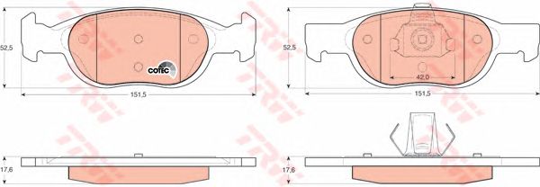 set placute frana,frana disc FIAT PUNTO 97-