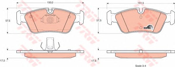 set placute frana,frana disc