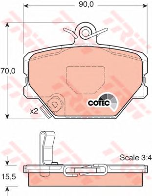 set placute frana,frana disc SMART