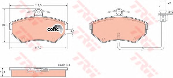 set placute frana,frana disc VW A4/PASSAT 96-