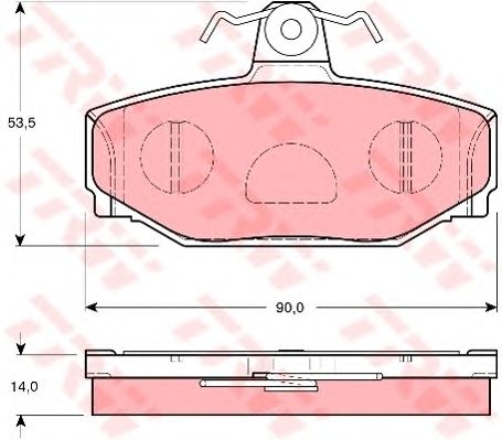 set placute frana,frana disc VOLVO S90/V70/V90/XC70 2,3-2,9 96-00 53,5 X 90 X 14