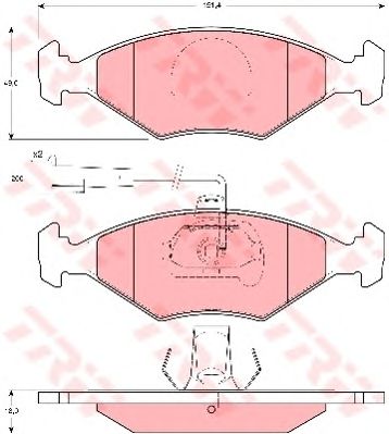 set placute frana,frana disc FIAT PALIO 1,0-1,6 16V 96-03 49 X 151,4 X 18