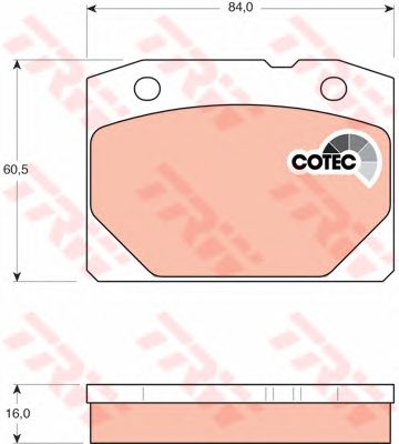 set placute frana,frana disc LADA NOVA 81-12 60,5 X 84 X 16