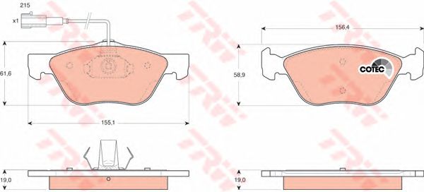 set placute frana,frana disc ALFA 166/MAREA