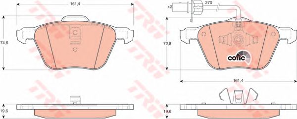 set placute frana,frana disc