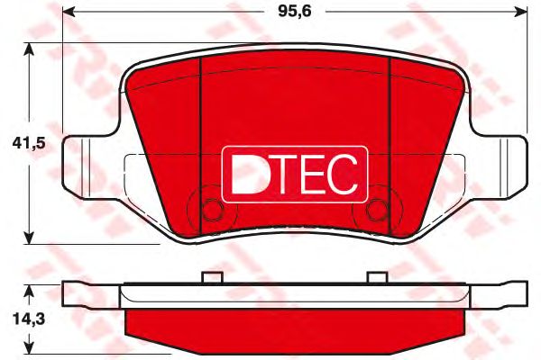 set placute frana,frana disc MERCEDES-BENZ W168/W169/W245 97-12 DT ECOTEC 95,6 X 41,5 X 14,3