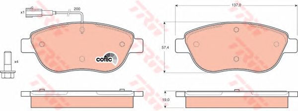 set placute frana,frana disc FIAT STILO 1,9D/DOBLO 10-