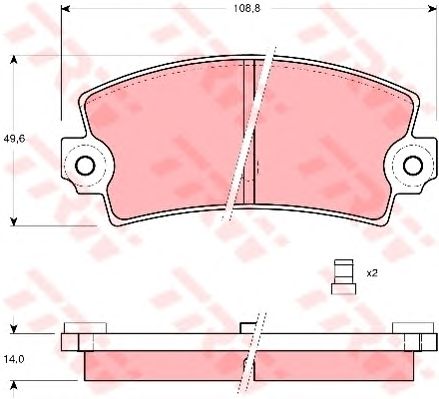 set placute frana,frana disc RENAULT ESPACE/5/21/25 80-96 108,8 X 49,6 X 14