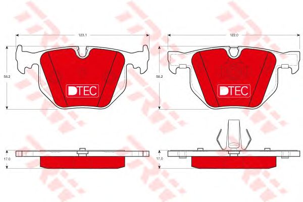 set placute frana,frana disc BMW 7 3,0-3,6 01-08 DTEC COTEC 122 X 58,2 X 17