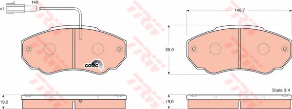 set placute frana,frana disc FIAT DUCATO 02-14