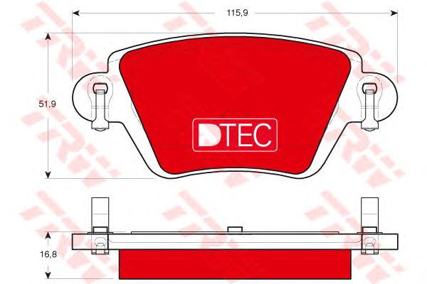 set placute frana,frana disc FORD MONDEO 1,8-3,0 00-04 DTEC COTEC 115,9 X 51,9 X 16,8