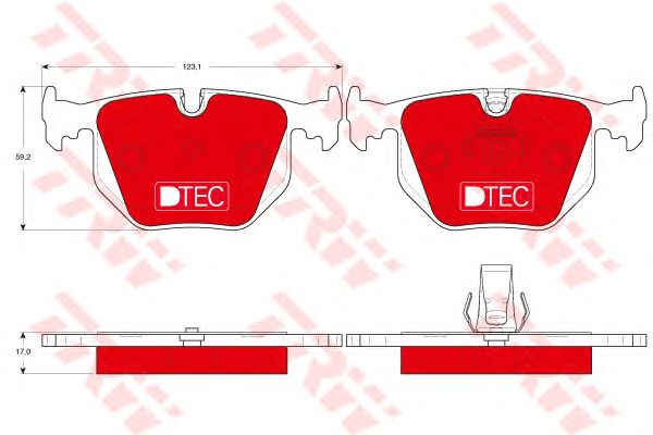 set placute frana,frana disc BMW 3/7/X3/X5 00-11 DTEC COTEC 123,1 X 59,2 X 17