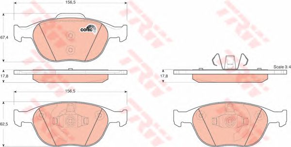 set placute frana,frana disc FORD TRANSIT CONNECT