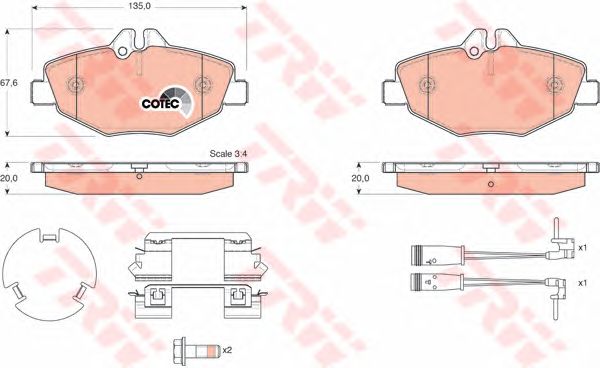 set placute frana,frana disc MERCEDES-BENZ W211 02- 220-270CDI