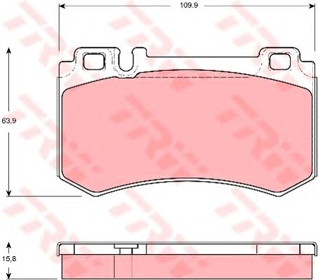 set placute frana,frana disc MERCEDES-BENZ C209/W211/W220/C215 AMG 02- 109,9 X 63,9 X 15,8 BREMBO