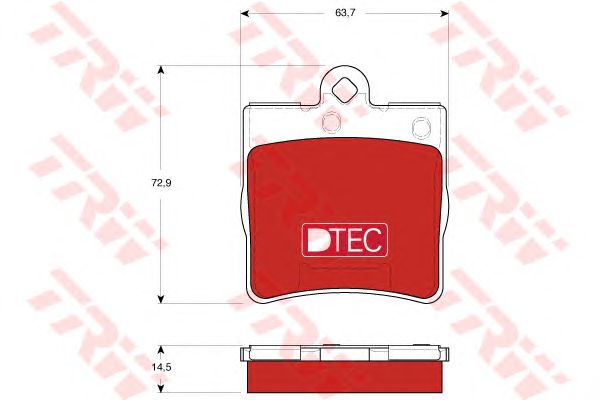 set placute frana,frana disc MERCEDES-BENZ W203/R171 00-11 DTEC COTEC 63,7 X 72,9 X 14,5