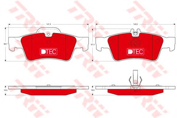 set placute frana,frana disc MERCEDES-BENZ C218/C219/X218/W211/W212/W220/W221/R230 02- DTEC COTEC 141,5 X 59,7 X 16,5 140,5 X 57,4 X 16,5