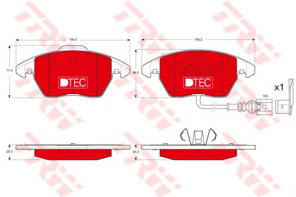 set placute frana,frana disc AUDI A1/A3/TT 1,0-3,2 03- DTEC COTEC 156,4 X 66 X 20,3