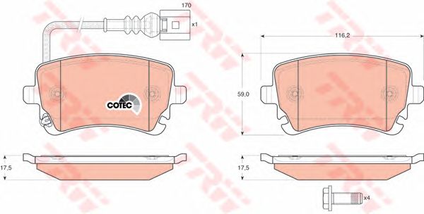 set placute frana,frana disc VW A4/A6/A8/T5