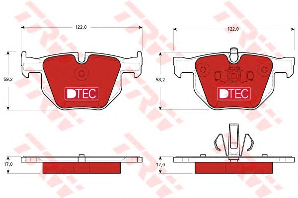 set placute frana,frana disc BMW 3 05-13 DTEC COTEC 122 X 58,2 X 17 122 X 59,2 X 17