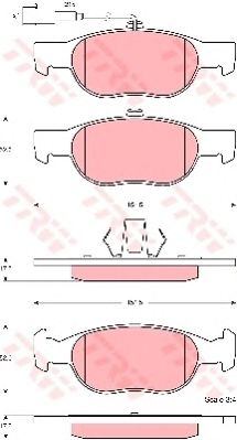 set placute frana,frana disc FIAT BRAVO/BRAVA 1,6 16V 96-98 151,5 X 52 X 17,6